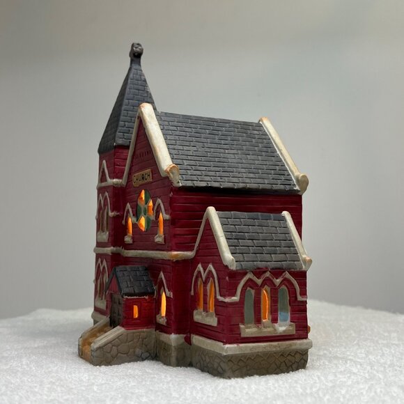 Holiday Traditions Porcelain Lighted Church from 1990s - Picture 6 of 9